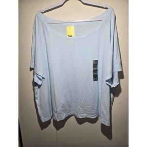 All In Motion Shirt Athletic Ladies 3X Light‎ Blue Short Sleeve Shirt NWT